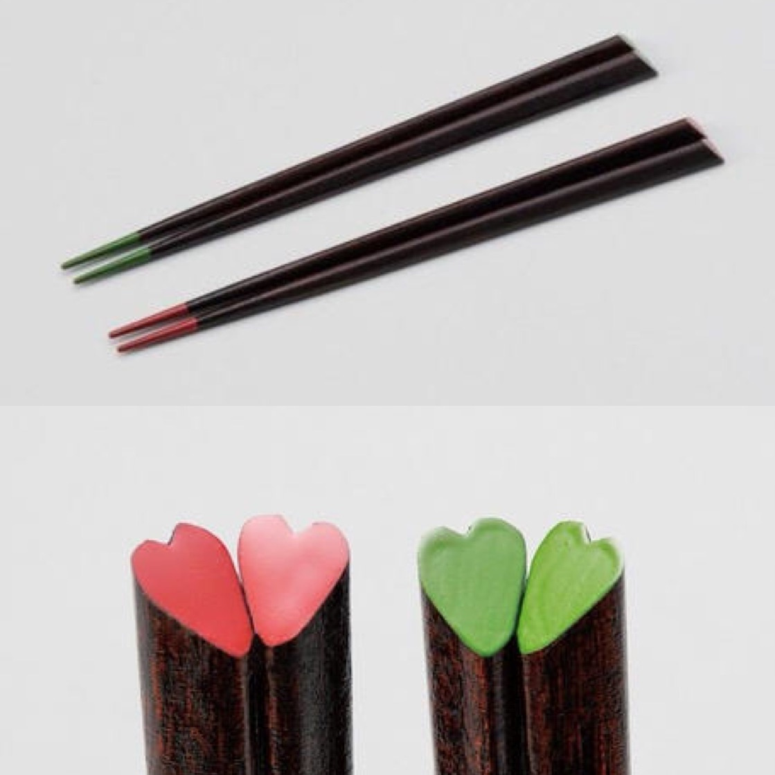 漆ハート箸子供用